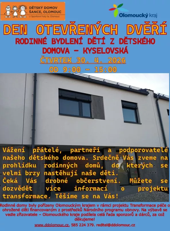 30.4. 2026 den otevřených dvěří na Kyselovské
